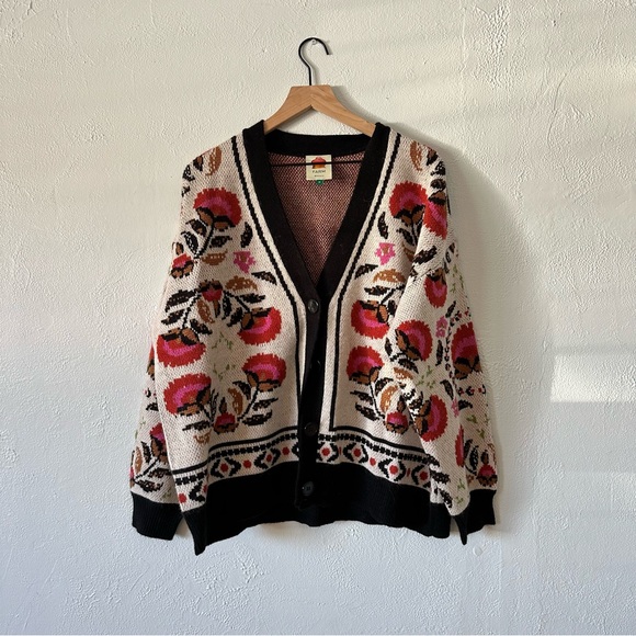 Farm RIO Sand Palms Paradise knit cardigan size medium - Picture 2 of 9